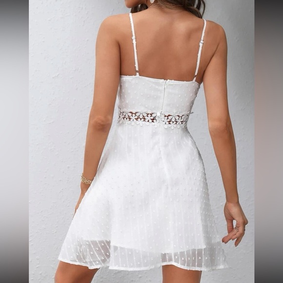 Boho white lace insert cami dress - Picture 3 of 6